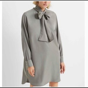 Club Monaco sage green tie-neck dress